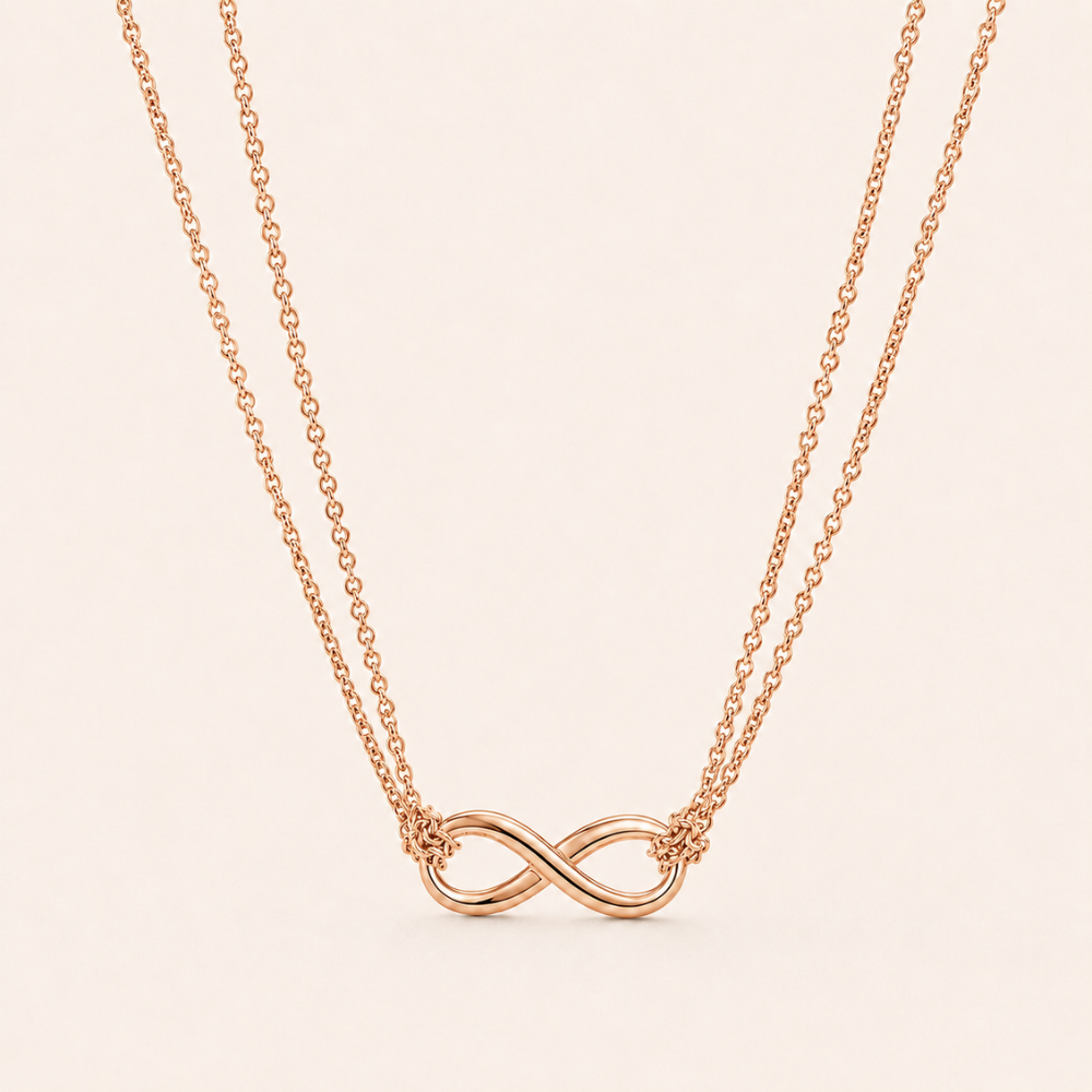 Infinity Double Chain Pendant Necklace