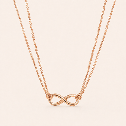Infinity Double Chain Pendant Necklace