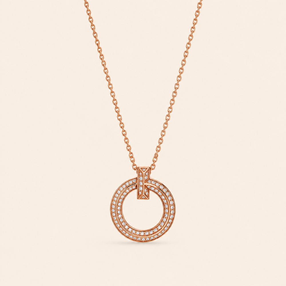 Round Circle Pendant Necklace