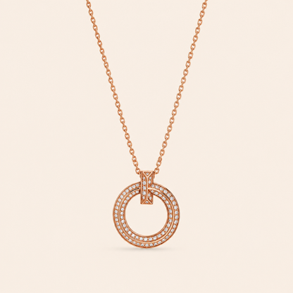 Round Circle Pendant Necklace