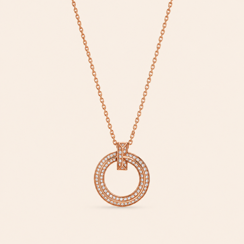 Round Circle Pendant Necklace