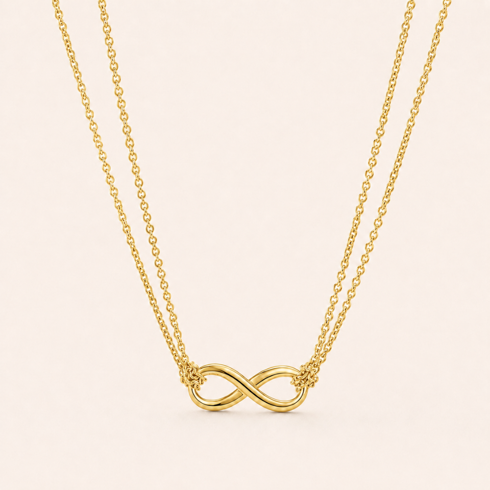 Infinity Double Chain Pendant Necklace