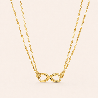 Infinity Double Chain Pendant Necklace