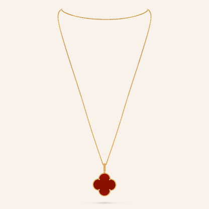 Magic Carnelian Clover Pendant Necklace