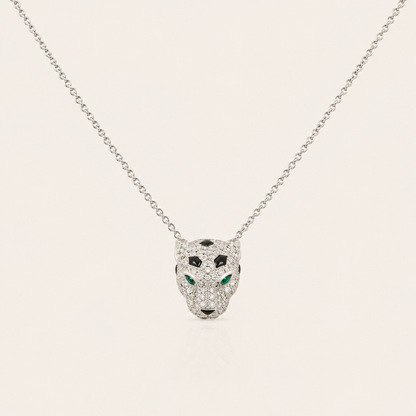 Pavé Panther Head Pendant Necklace