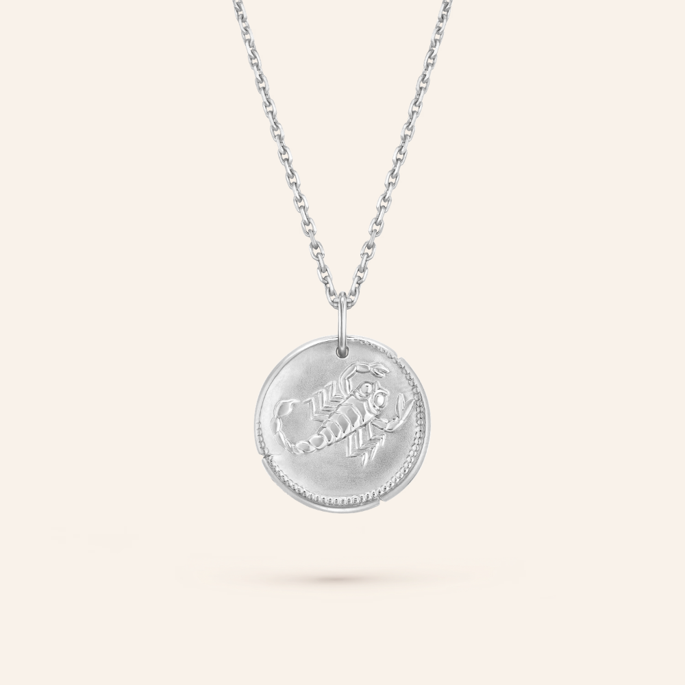 Scorpio Zodiac Coin Pendant Necklace