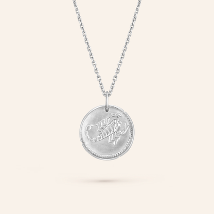 Scorpio Zodiac Coin Pendant Necklace