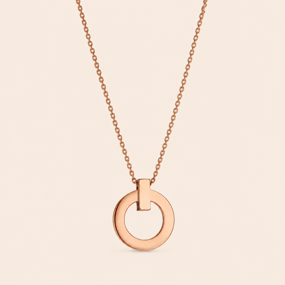 Round Circle Pendant Necklace