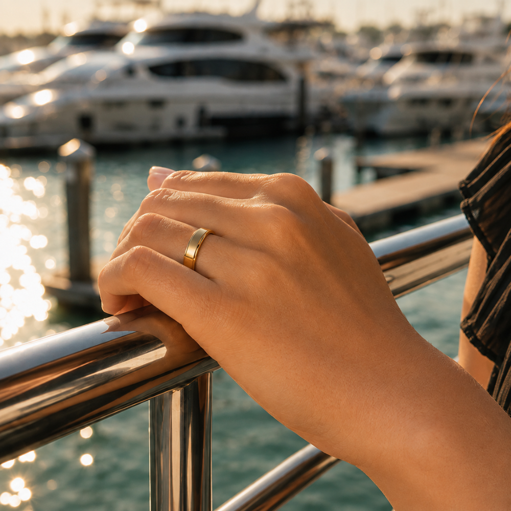 Polished Double-Edge Band Ring