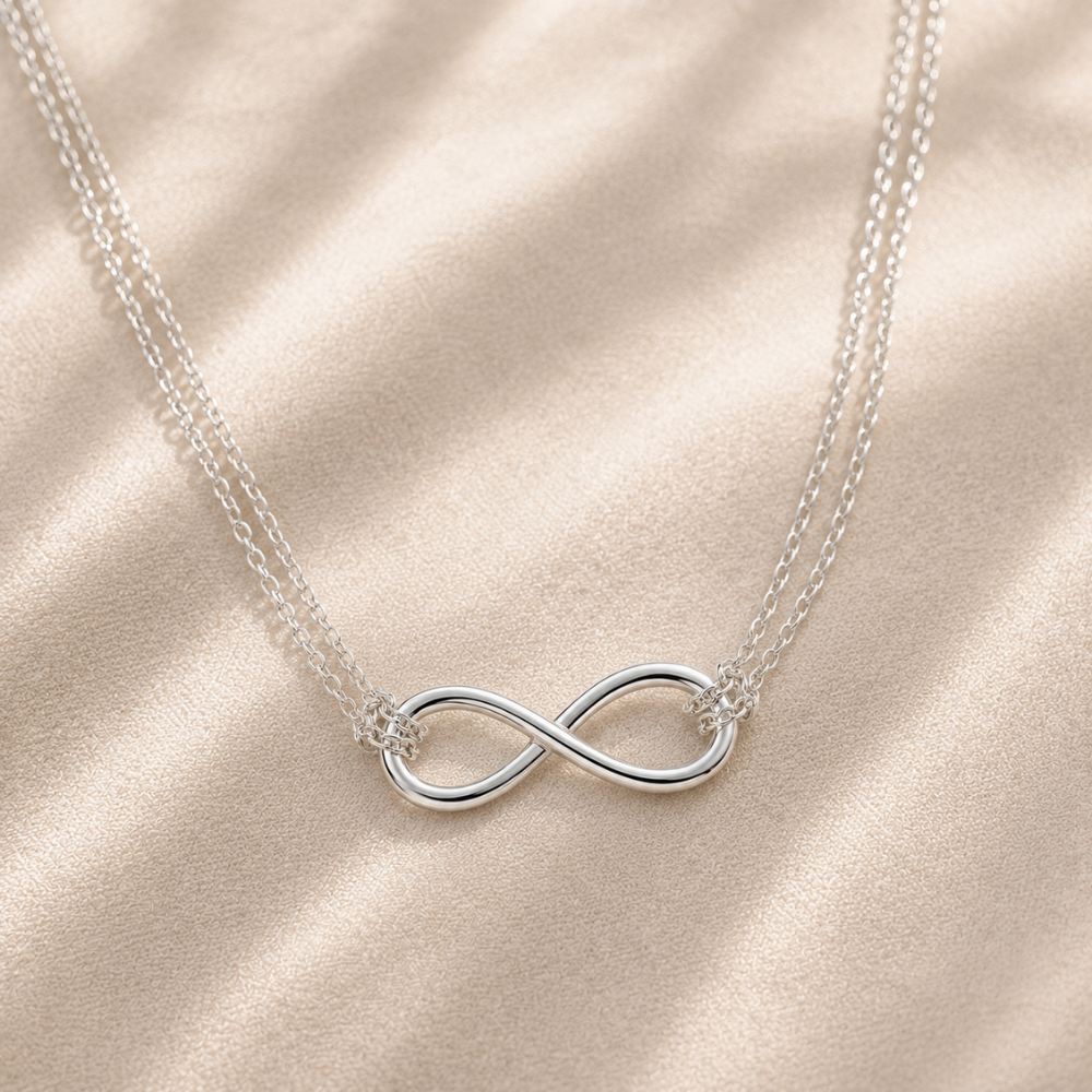 Infinity Double Chain Pendant Necklace