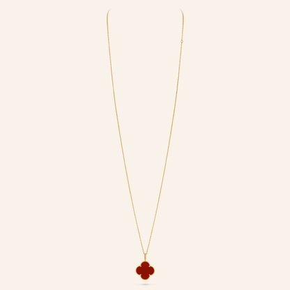 Magic Carnelian Clover Pendant Necklace