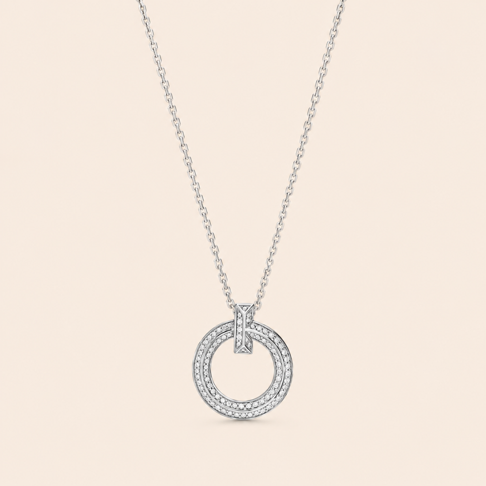 Round Circle Pendant Necklace