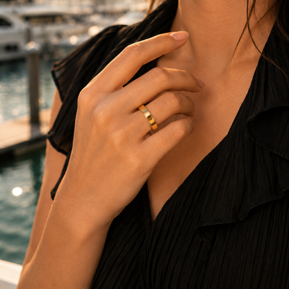 Polished Double-Edge Band Ring