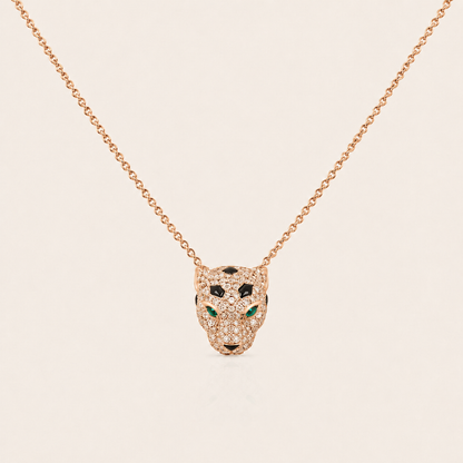 Pavé Panther Head Pendant Necklace