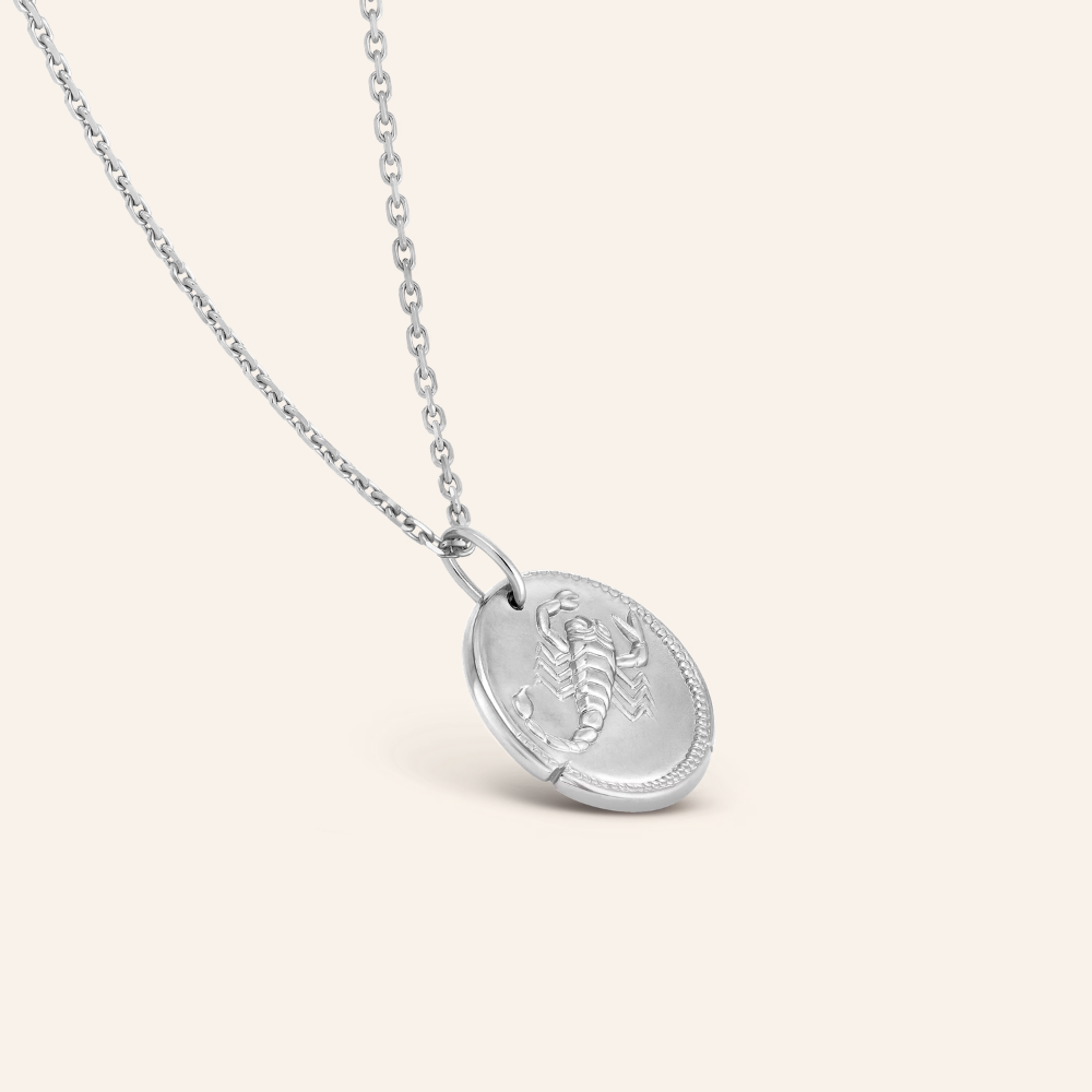 Scorpio Zodiac Coin Pendant Necklace