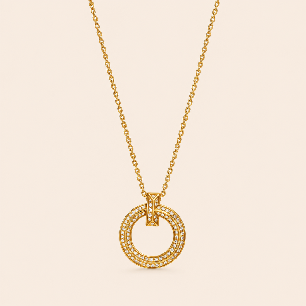Round Circle Pendant Necklace