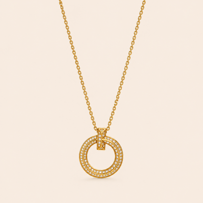 Round Circle Pendant Necklace