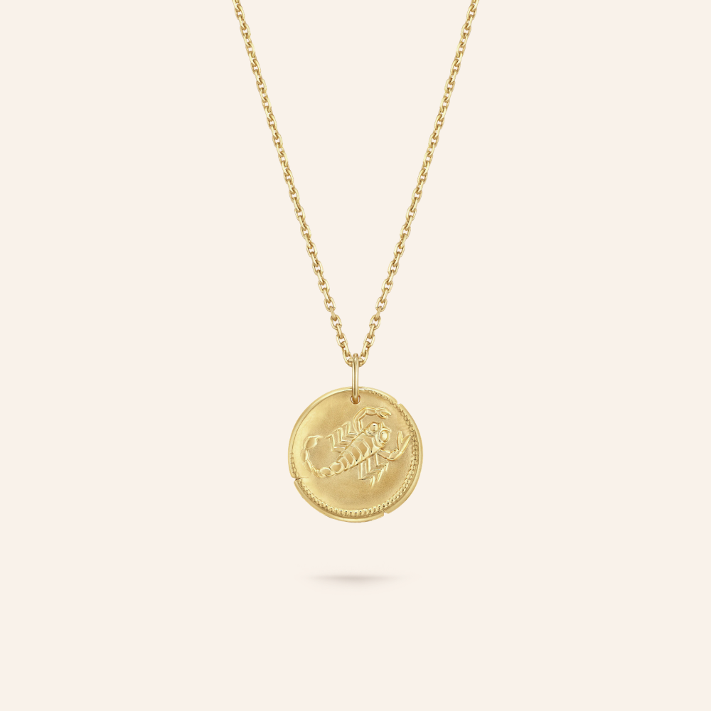 Scorpio Zodiac Coin Pendant Necklace