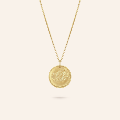 Scorpio Zodiac Coin Pendant Necklace