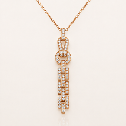 Pavé Knot Tassel Pendant Necklace