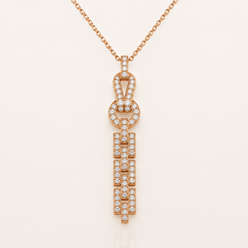 Pavé Knot Tassel Pendant Necklace