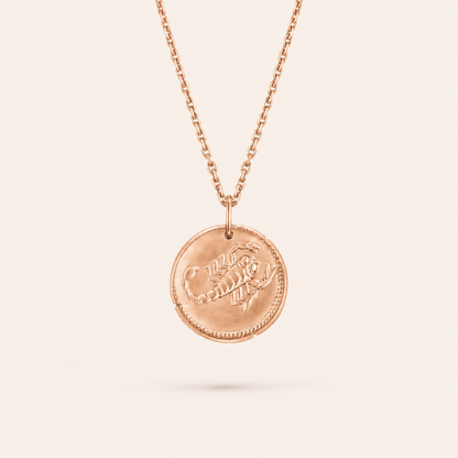 Scorpio Zodiac Coin Pendant Necklace