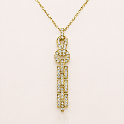 Pavé Knot Tassel Pendant Necklace