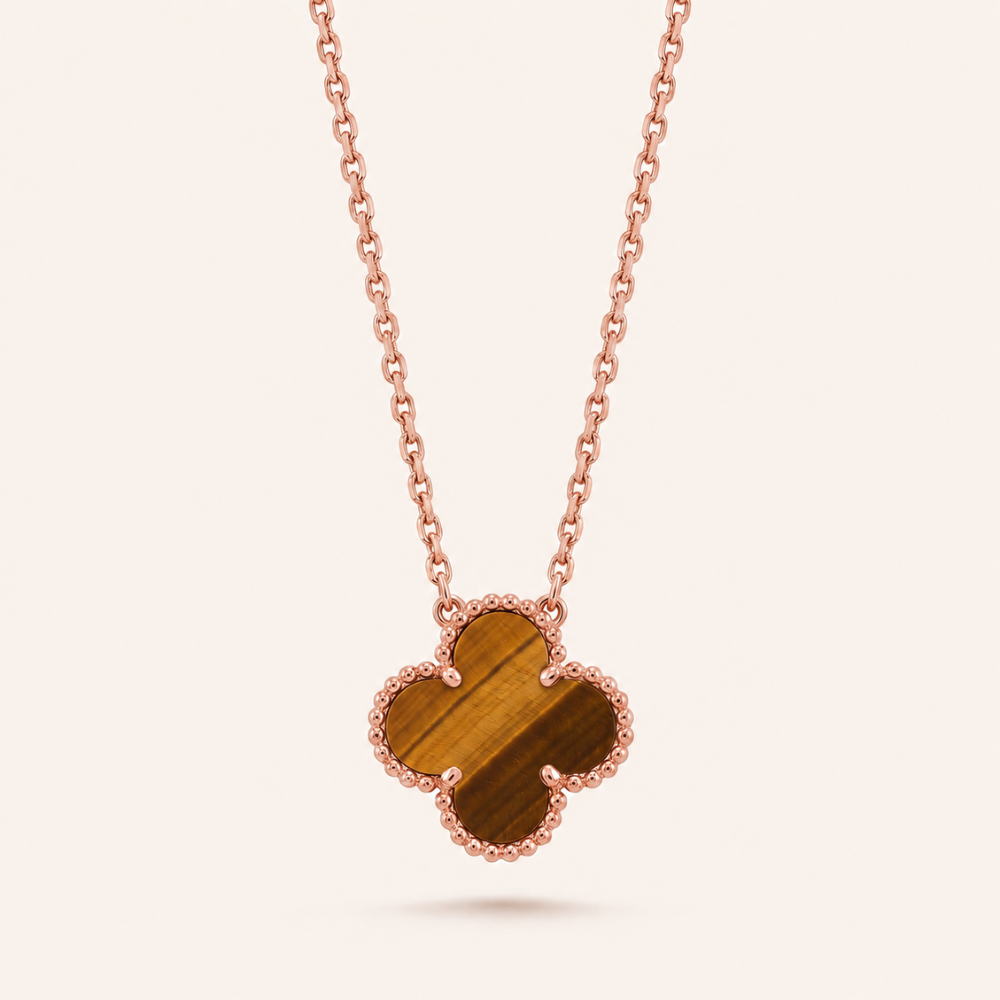 Vintage Alhambra 1 Tiger Eye Motif Necklace