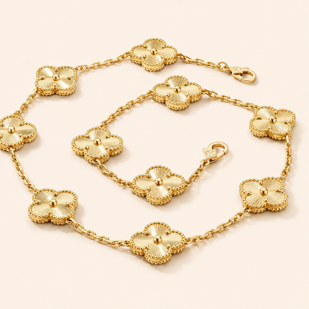 Vintage Alhambra Necklace 10 Motifs Guiloche
