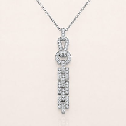 Pavé Knot Tassel Pendant Necklace
