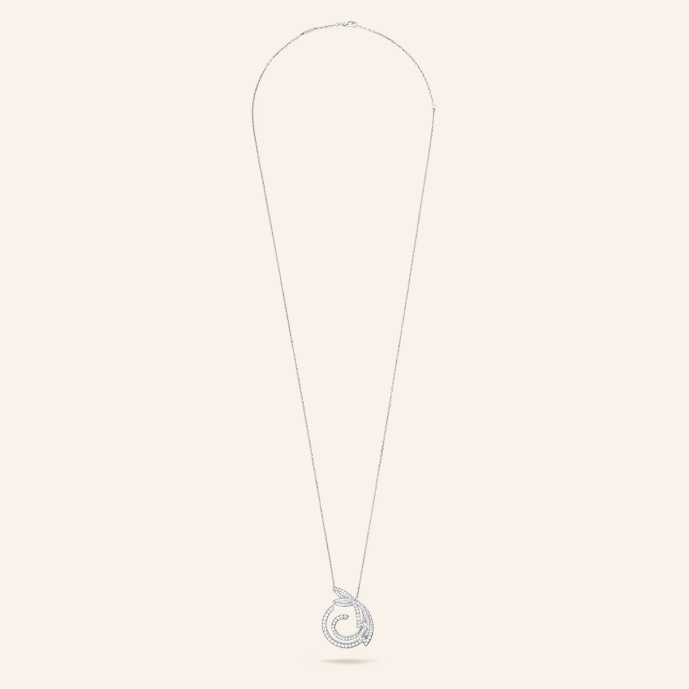 Pavé Ribbon Circle Pendant Necklace