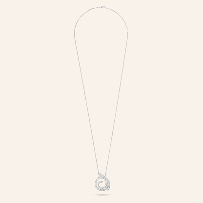 Pavé Ribbon Circle Pendant Necklace