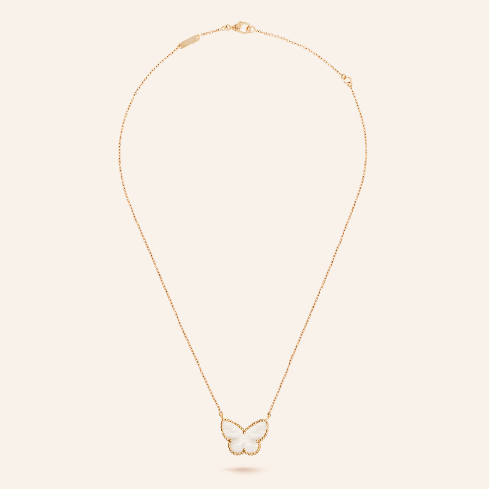 Mother-of-Pearl Butterfly Pendant Necklace