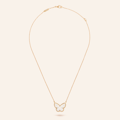 Mother-of-Pearl Butterfly Pendant Necklace