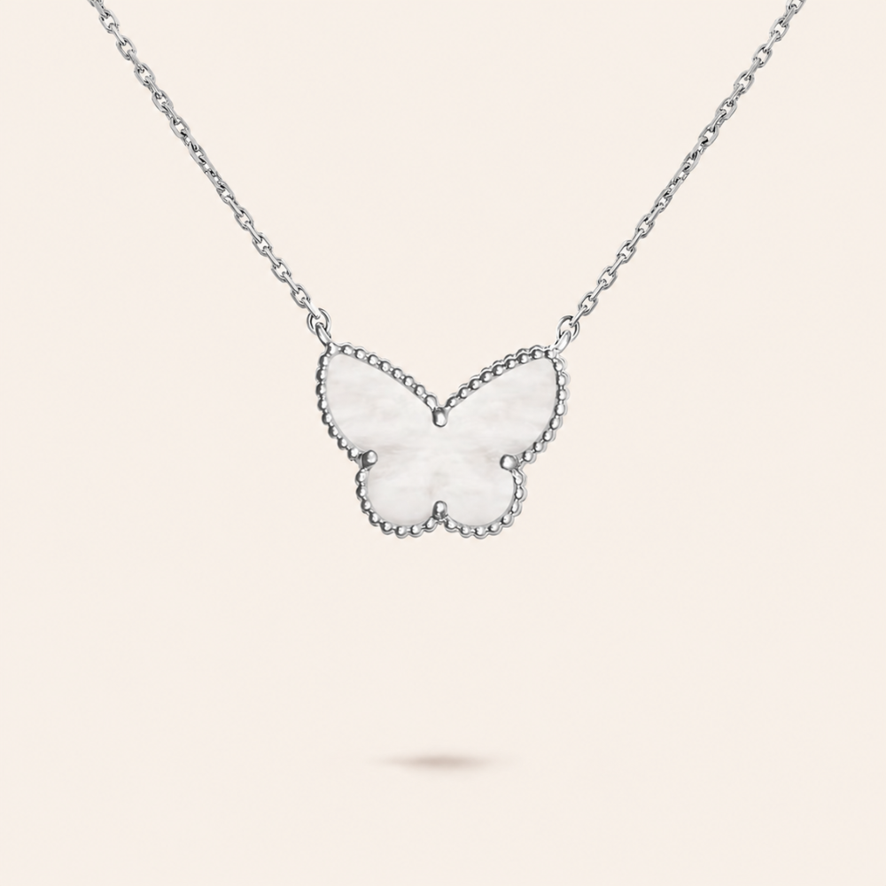 Mother-of-Pearl Butterfly Pendant Necklace