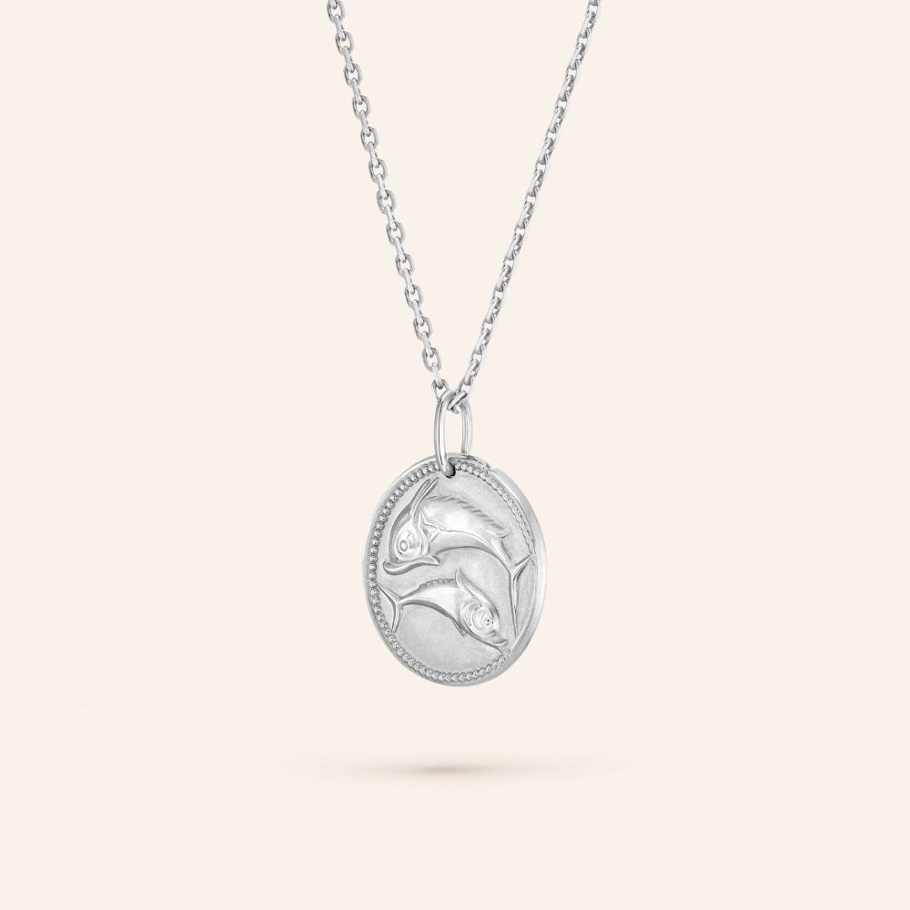Pisces Zodiac Coin Pendant Necklace