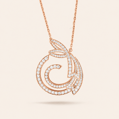 Pavé Ribbon Circle Pendant Necklace