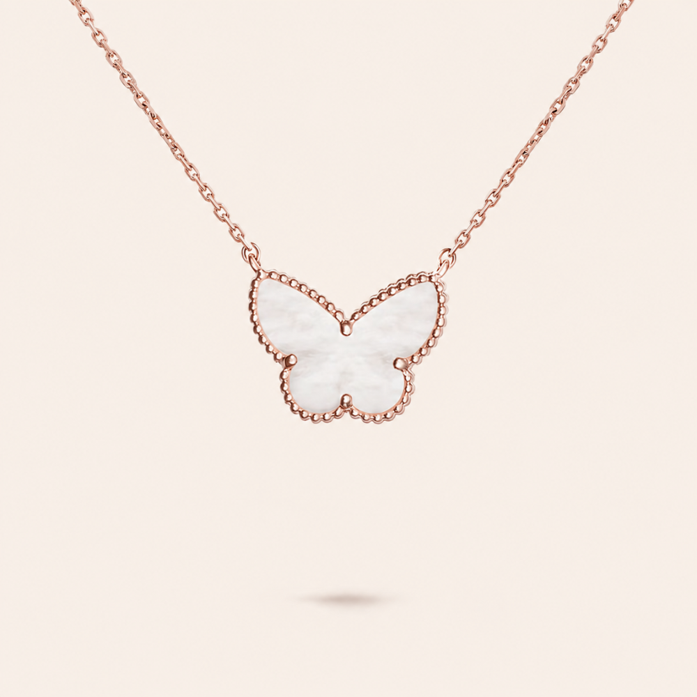 Mother-of-Pearl Butterfly Pendant Necklace