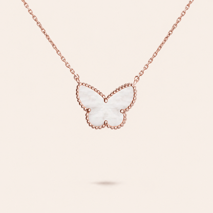 Mother-of-Pearl Butterfly Pendant Necklace