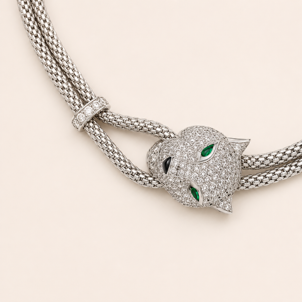 Crystal Panther Statement Necklace