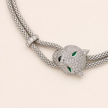 Crystal Panther Statement Necklace