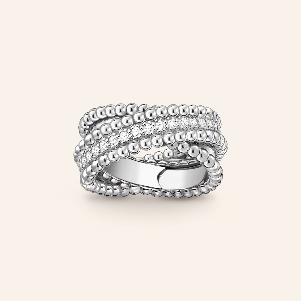Pavé Beaded Multi-Band Ring