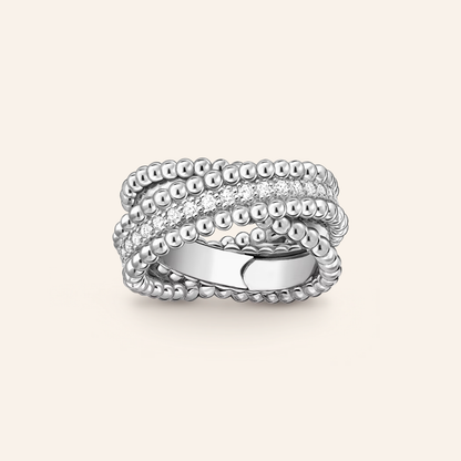 Pavé Beaded Multi-Band Ring