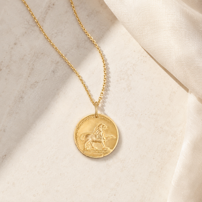 Leo Zodiac Coin Pendant Necklace