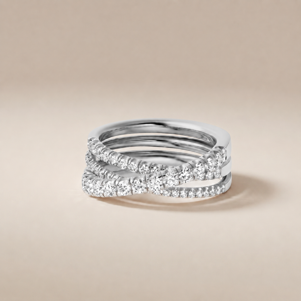 Etincelle Crossover Pavé Diamond Ring