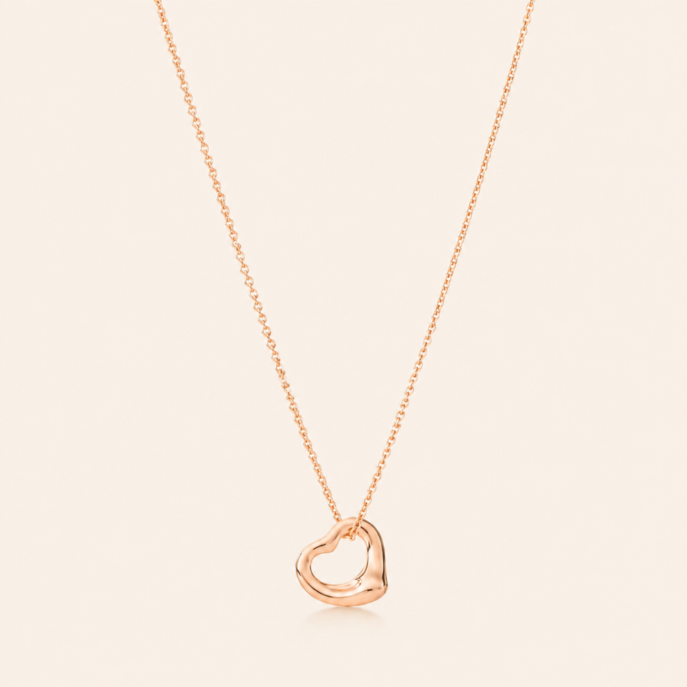 Sculpted Open Heart Pendant Necklace