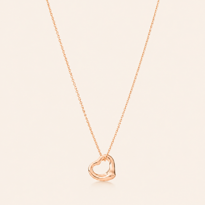 Sculpted Open Heart Pendant Necklace