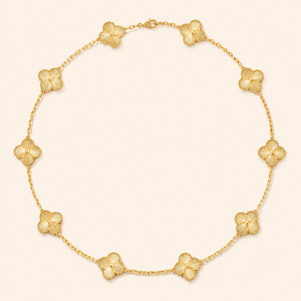 Vintage Alhambra Necklace 10 Motifs Guiloche