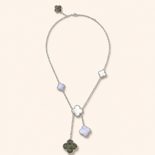 Vintage Alhambra Six-Motif Chalcedony Clover Necklace
