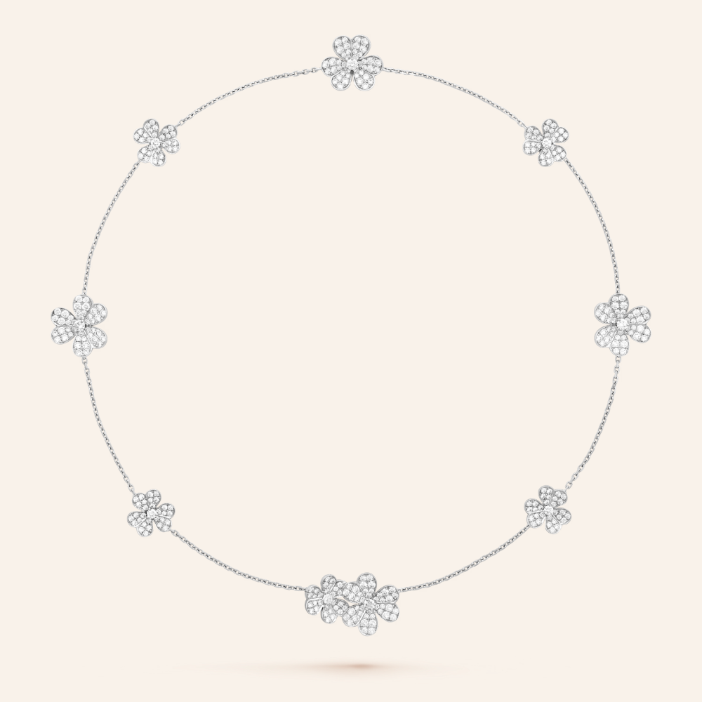 Ten-Motif Pavé Floral Necklace